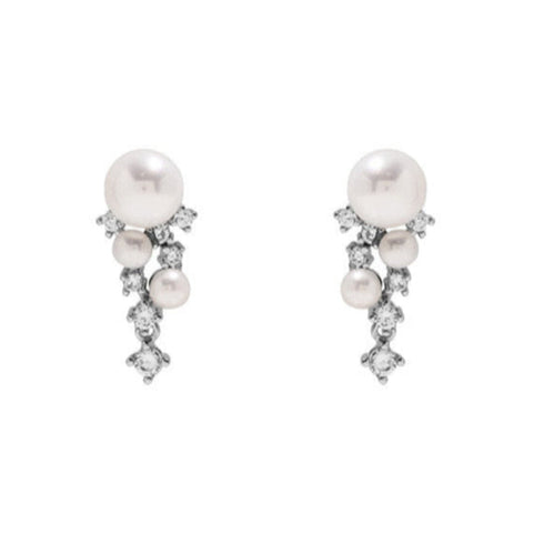 Bling Starry Sky Freshwater Pearl Drop Earrings - May-Lynn Jewelry